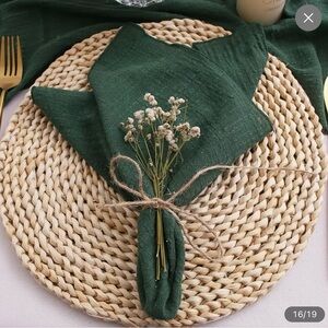 Dark green linen napkins